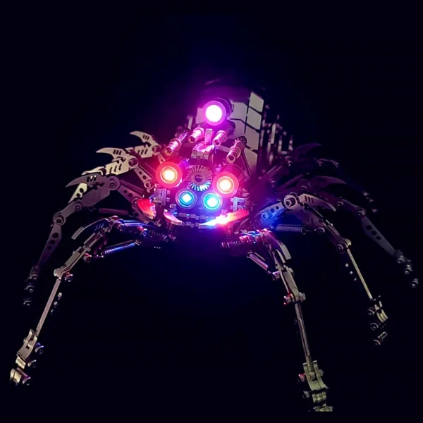 3D kovová stavebnice Mechanický pavouk s barevným osvětlením