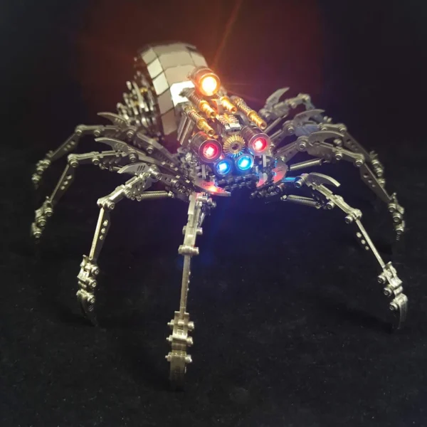 3D kovová stavebnice Mechanický pavouk s barevným osvětlením