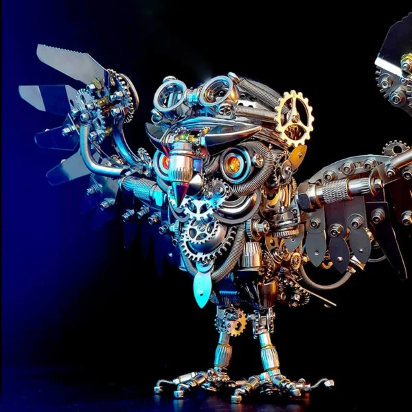 3D kovová stavebnice Steampunková sova